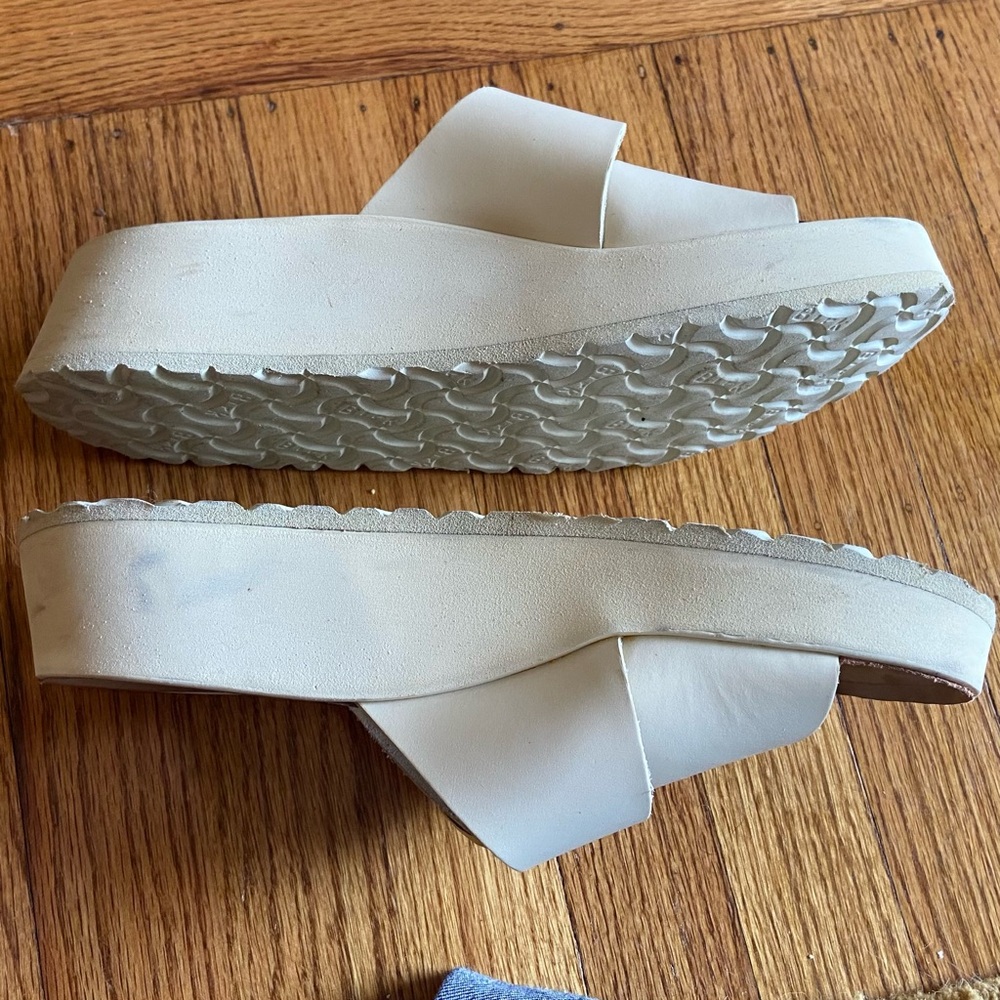 Almina Ecru Leather Two-Strap Sandals - Papillio by Birkenstock Slides - Picture 5 of 7